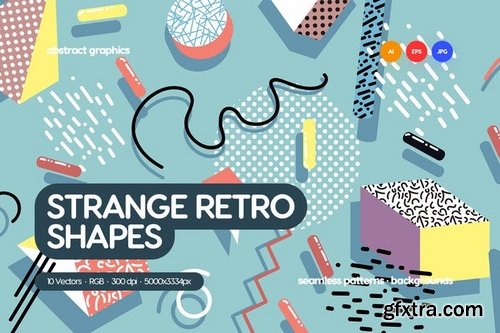 Seamless Patterns of Strange Retro Shapes