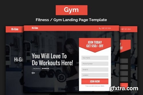 Hi-Gim Fitness Gym Landing Page Template