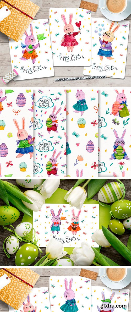 CM - Watercolor Easter Rabbits 2270507
