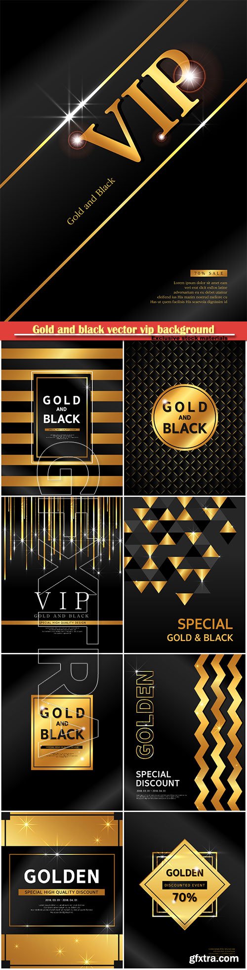 Gold and black vector vip background