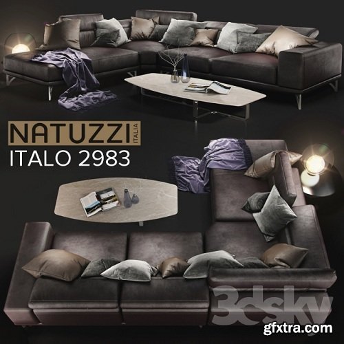 Sofa NATUZZI Italo 2983 3d Model