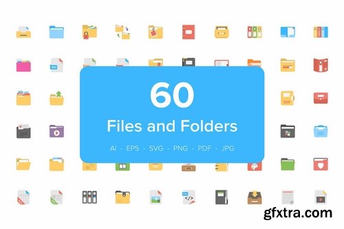 CM - 60 Files and Folders Flat Icons 2304082
