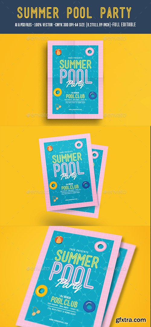 Summer Pool Party Flyer 19834696