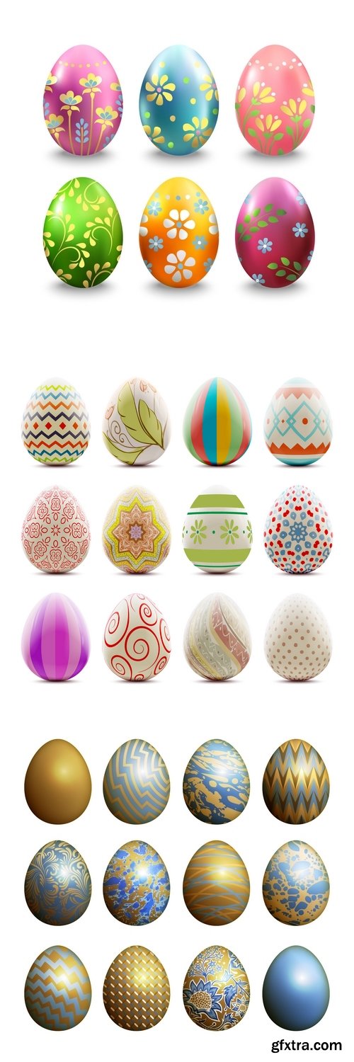 Vectors - Vivid Easter Eggs Set 10