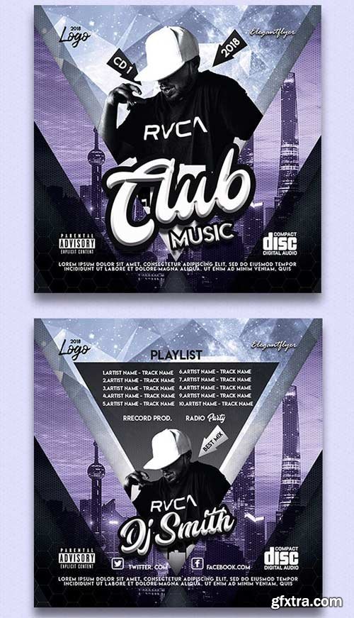 Club Music V2 2018 CD Cover PSD Template