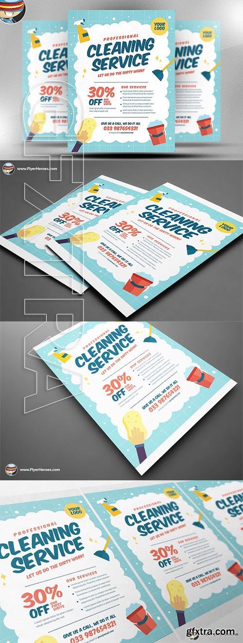 CreativeMarket - Cleaning Service Flyer Template V2 2317987