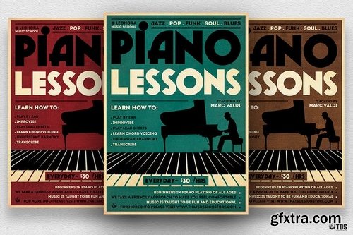 Piano Lessons Flyer Template