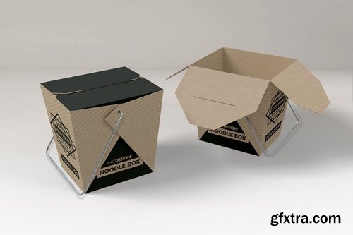 Chinese Noodle Take Out Boxes Packaging MockUp