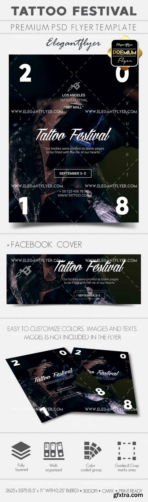 Tattoo Festival – Flyer PSD Template + Facebook Cover