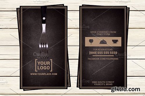 CreativeMarket - Restaurant Business Card Template 2336082