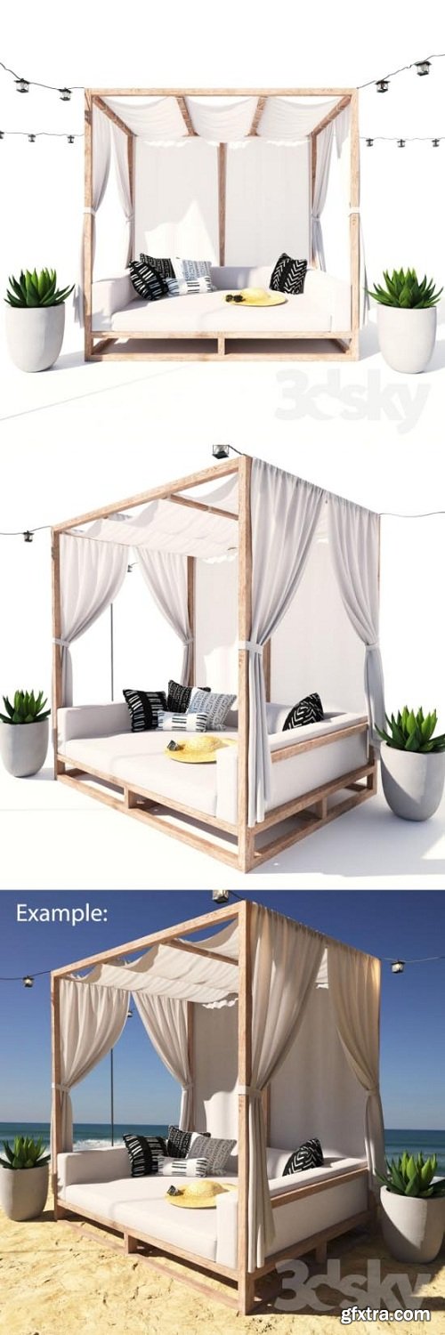 AVIARA CANOPY DAYBED 3d Model