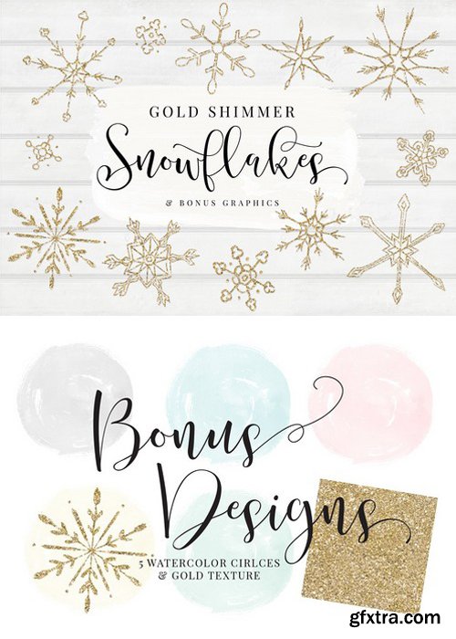 CM - Gold Shimmer Snowflakes 1087916