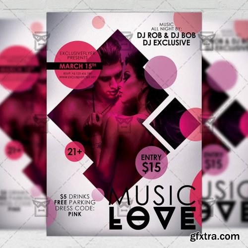Music Love – Club A5 Flyer Template