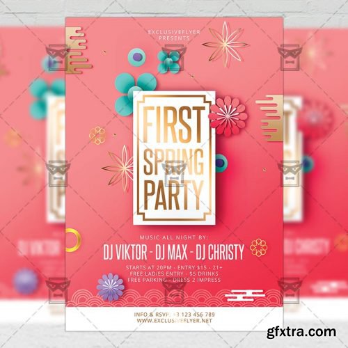 First Spring Party – Seasonal A5 Flyer Template