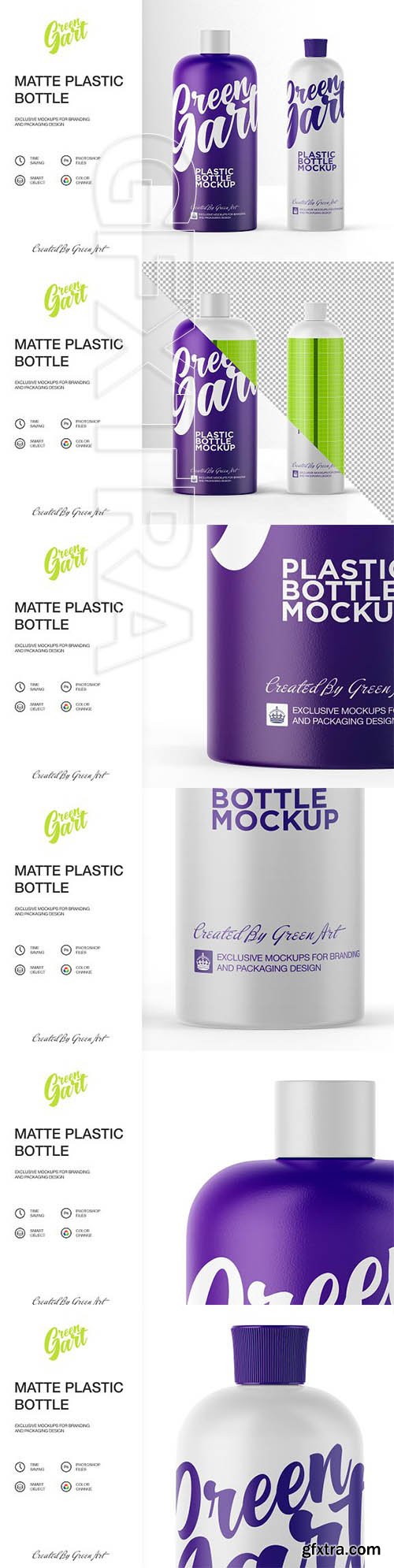 CreativeMarket - 2 PSD Matte Plastic Bottle Mockup 2334157