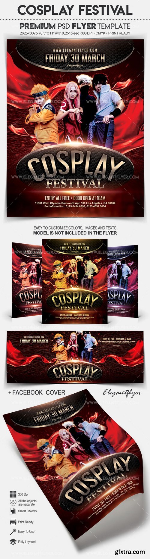 Cosplay Festival – Flyer PSD Template + Facebook Cover