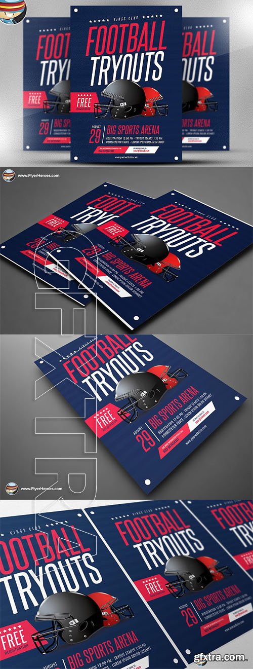 CreativeMarket - Football Tryouts Flyer Template 2318069