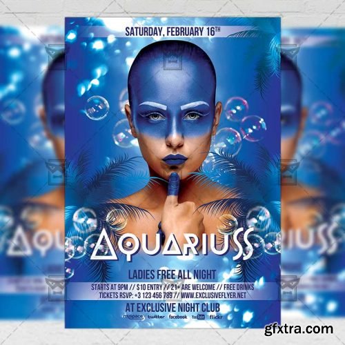 Aquarius Night – Club A5 Flyer Template
