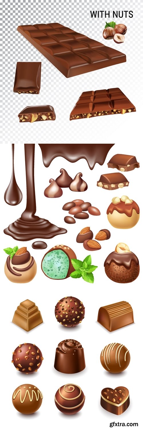 Vectors - Realistic Chocolate Sweets 2