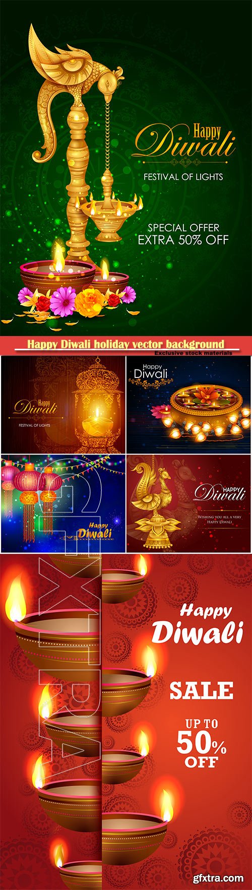 Happy Diwali holiday vector background