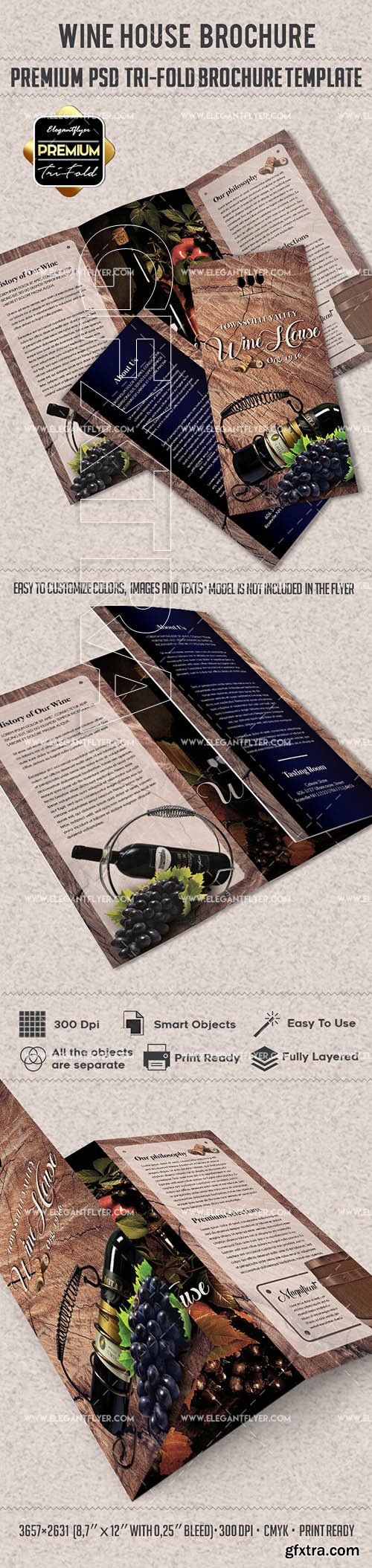 Winery – Premium Tri-Fold PSD Brochure Template
