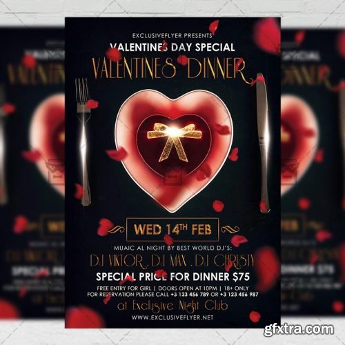 Valentines Dinner – Seasonal A5 Flyer Template