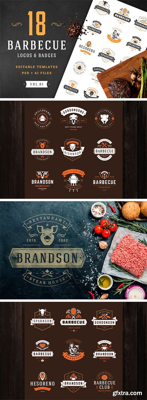 CM - 18 Barbecue Logos and Badges 2293824