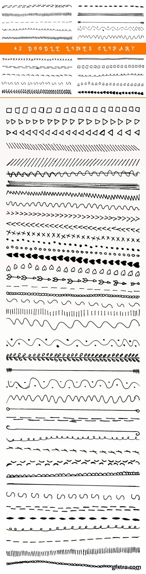Doodle Lines Clipart in Vector