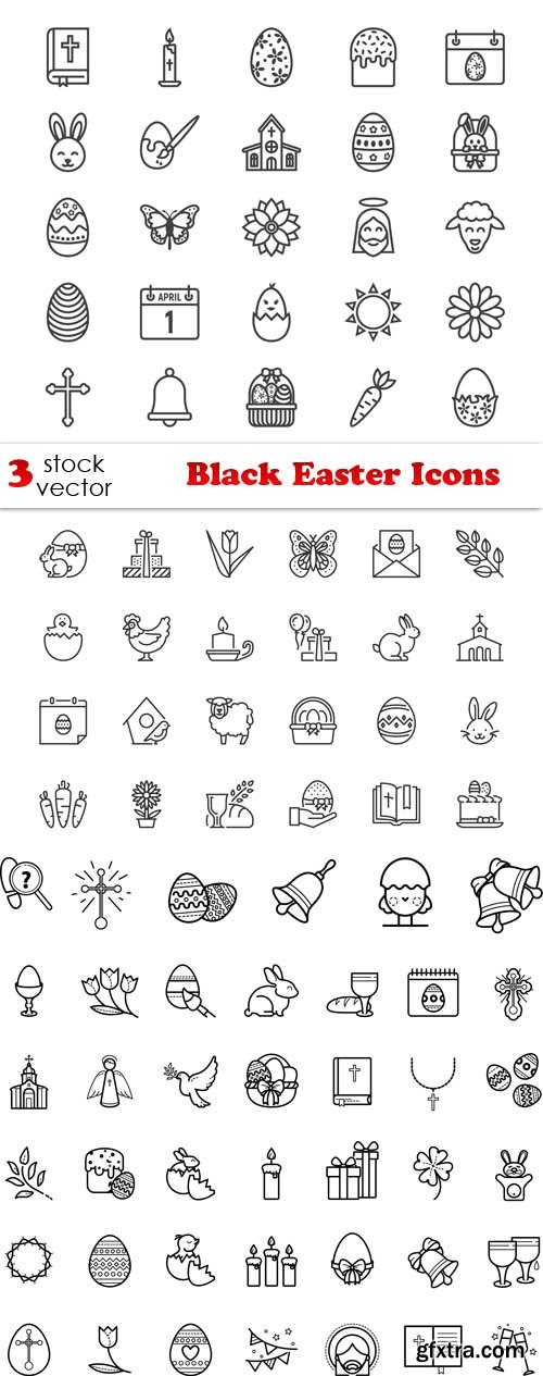 Vectors - Black Easter Icons
