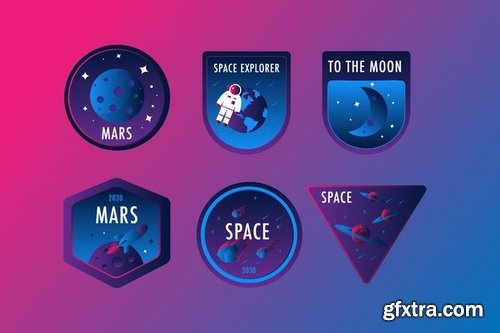 Space Gradient Badges