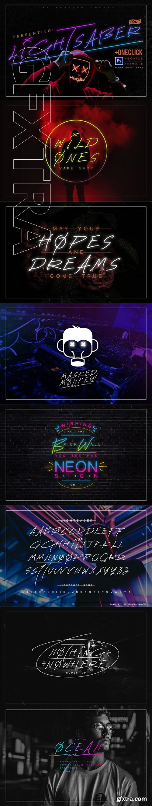 CreativeMarket - Lightsaber Font + Neon Animation 2349420