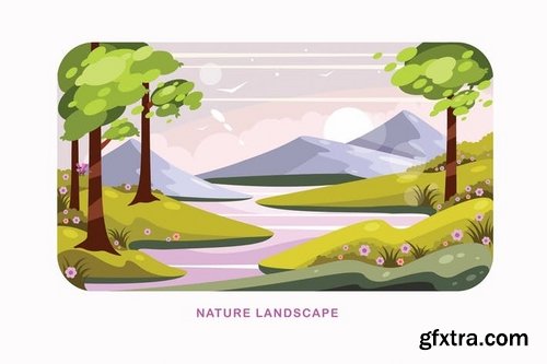Nature Landscape Vector Illustration
