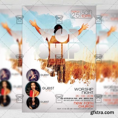 Worship Night – Community A5 Flyer Template