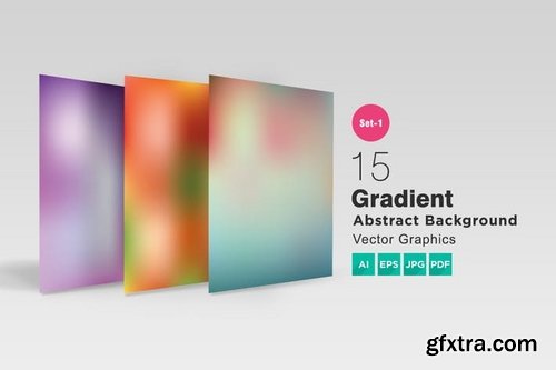 15 Gradient Abstract Backgrounds Set 1