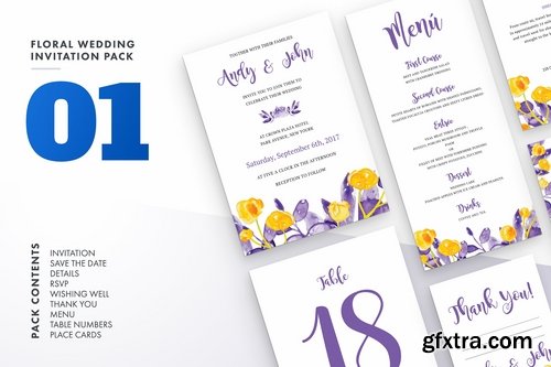 CM - Floral Wedding Invitation Set Vol.1 2319022