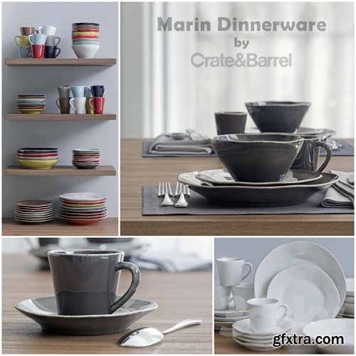 Marin Dinnerware collection by Crate Barrel 3d Model
