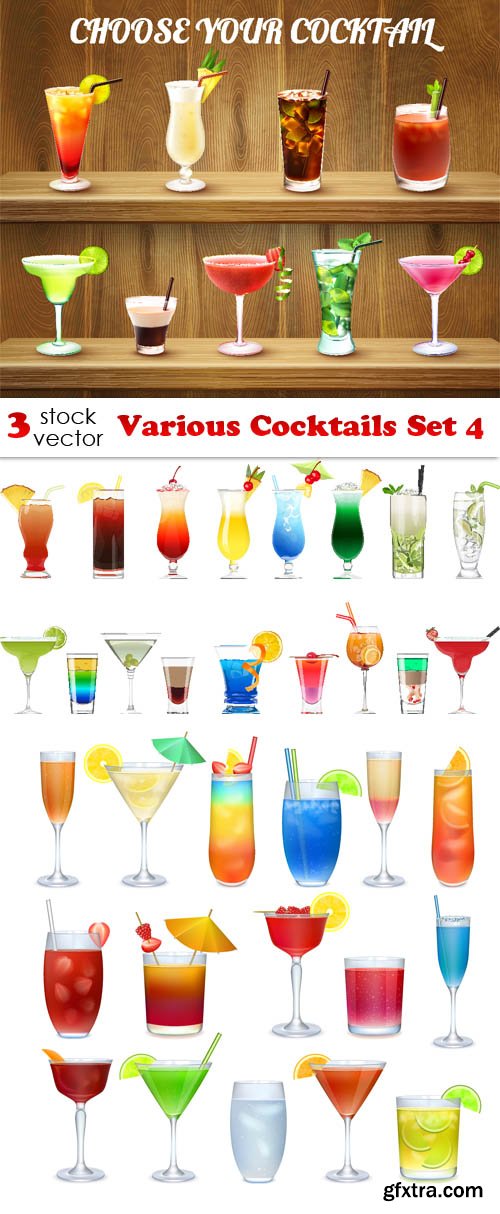 Vectors - Various Cocktails Set 4