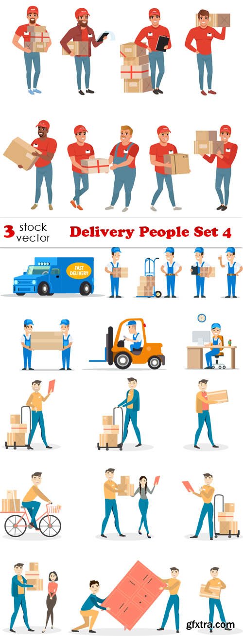 Vectors - Delivery People Set 4
