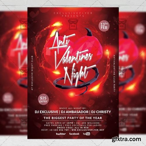 Anti Valentines Night – Seasonal A5 Flyer Template