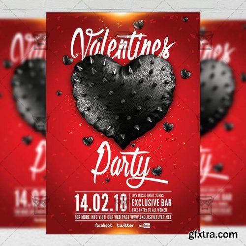 Valentine Celebration Party – Seasonal A5 Flyer Template
