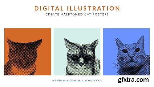 Digital Illustration: Create Half-toned Cat Posters