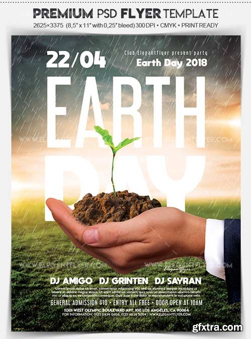 Earth Day V02 2018 Flyer PSD Template + Facebook Cover
