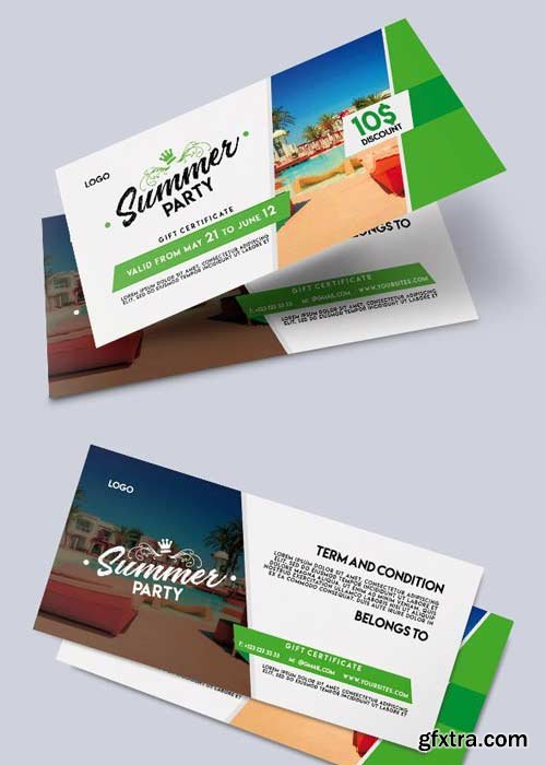 Summer Party V1 2018 Gift Certificate PSD TemplateBeach Party Flyer Template 2