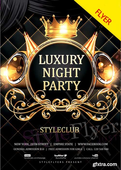 Luxury Night Party V3 2018 PSD Flyer Template