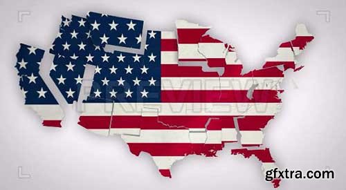 USA Flag States Combine - Motion Graphics 70050