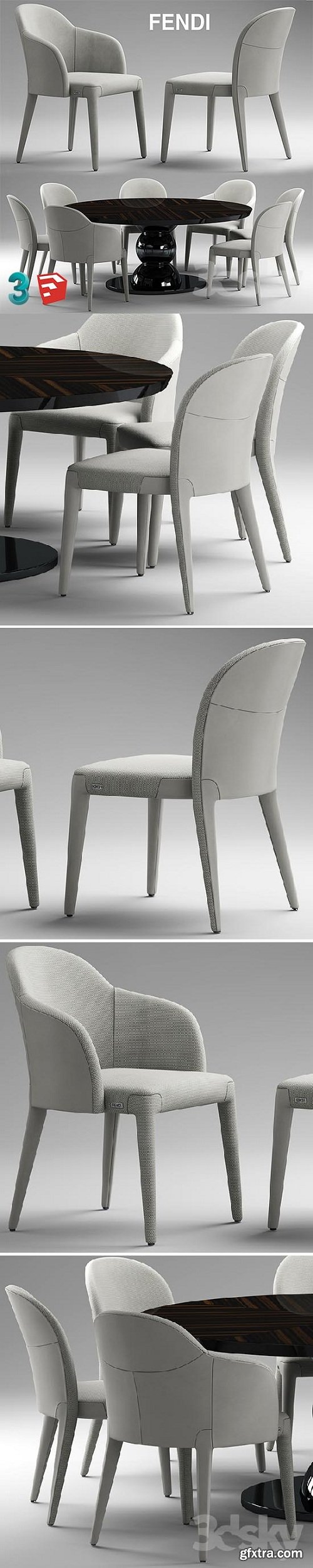 Table and chairs fendi Audrey Chair