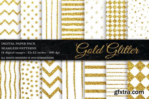 CreativeMarket Gold Glitter Digital Paper 2258586