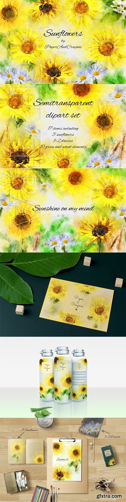 CreativeMarket - Sunflowers by PaperAndCrayons 2368970
