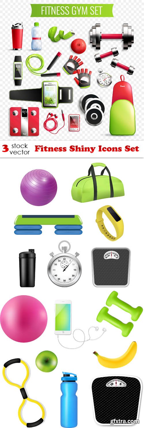 Vectors - Fitness Shiny Icons Set