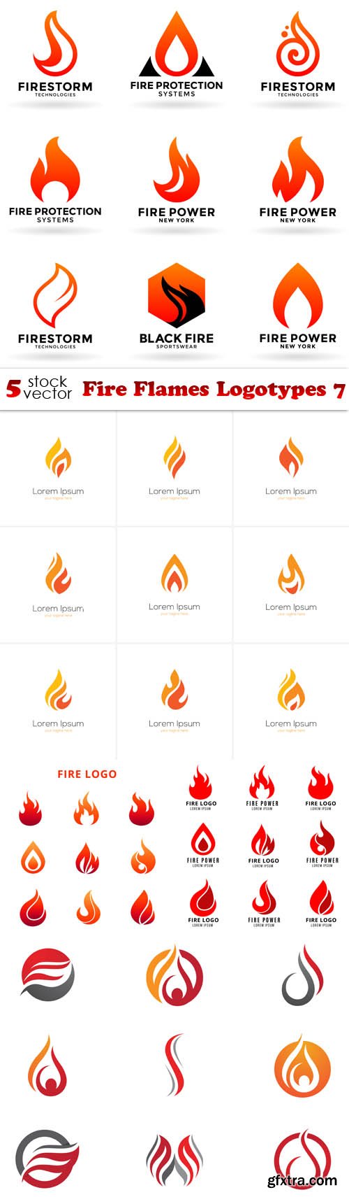 Vectors - Fire Flames Logotypes 7